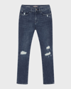 Dl1961 Boy's Brady Distressed Slim Leg Jeans In Deep Wave Distres
