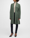 Eileen Fisher Missy Lightweight Boiled Wool Top Coat In Cypress