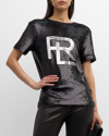 Polo Ralph Lauren Sequin-embellished Logo Crewneck T-shirt In Black