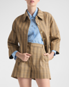 St John St. John Technical Plaid Wool-blend Jacket In Tnmu