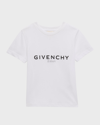 Givenchy White Crewneck T-shirt With Printed Logo In Cotton Boy In 10p-white