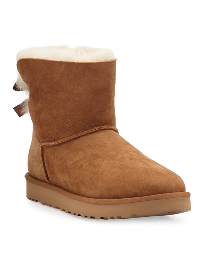 UGG MINI BAILEY BOW II SHEARLING FUR BOOTS