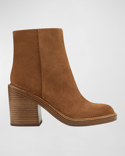 Marc Fisher Ltd Haleena Leather Ankle Boots In Tan Suede