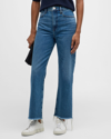 Frame Le Jane Crop Raw-hem Jeans In Caramia