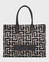Balmain B Army Medium Shopper Tote Bag In Monogram Jacquard In Black/white