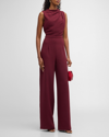 Black Halo Corrine Draped Bodice Wide Leg Jumpsuit In Heroine