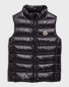 MONCLER KID'S GHANY QUILTED PUFFER DOWN waistcoat