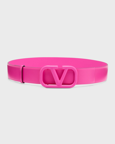 Valentino Garavani V Logo Signature 40 Belt In Pink