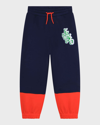 Kenzo Boy's Two-toned Logo-print Joggers In 84a-navy