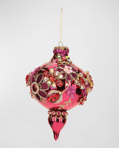 Mark Roberts King's Jewel Finial Christmas Ornament, 8" In Pink