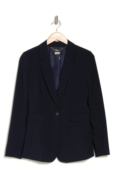 Dkny Single Button Blazer In Classic Navy
