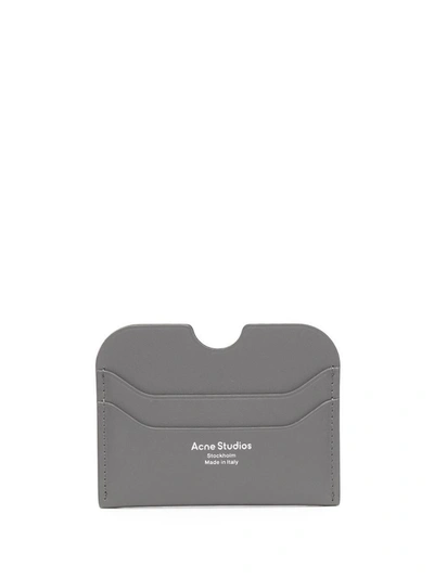 Acne Studios Leather Credit Card Case In Grey