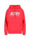 Autry Logo-print Drawstring Hoodie In Red