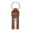 Bally Logo-print Leather Keyring In Brown
