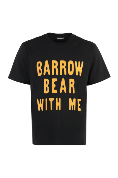 Barrow Cotton Crew-neck T-shirt In Nero