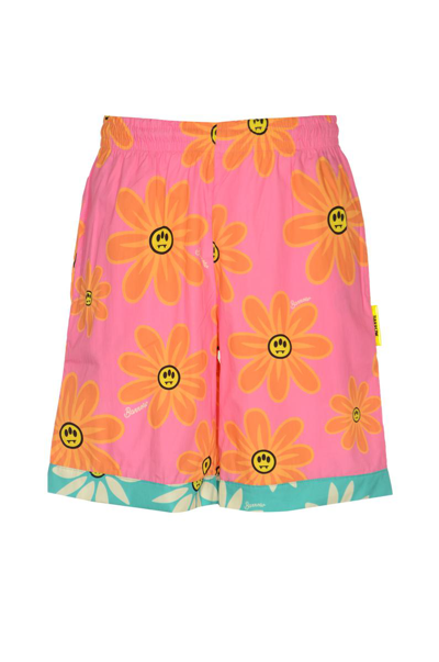 Barrow Printed Cotton Poplin Shorts In Multi