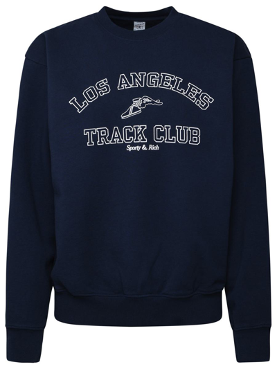 Sporty And Rich Blue Cotton Sweatshirt In Navy