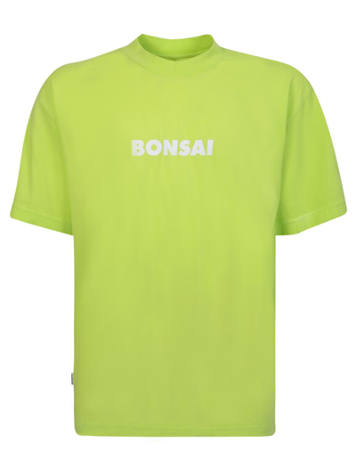 Bonsai Regular Fit Tee Printed Classic Logo Acid Green Cotton Logo T-shirt - Logo Tee