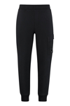C.p. Company Lens-detailed Cotton Track Pants In Black