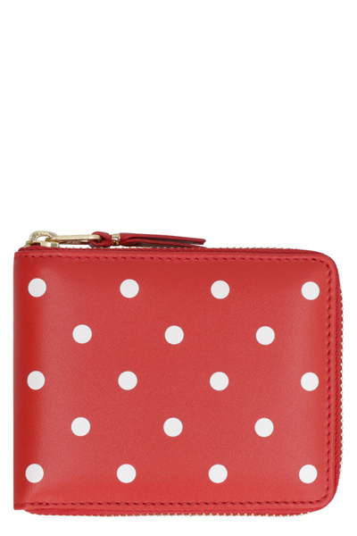 Comme Des Garçons Mini Leather Wallet In Red