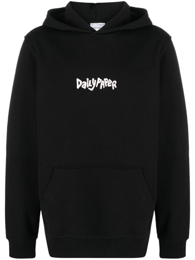 Daily Paper Logo-print Cotton Hoodie In Black