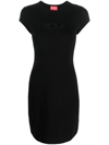 Diesel Abito Corto Con Dettaglio Oval D Cut Out In Black
