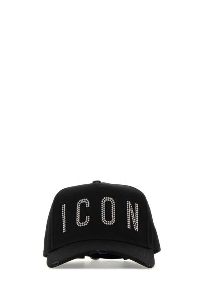 Dsquared2 Icon Studded Baseball Cap In Black