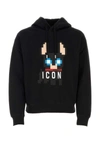 Dsquared2 Cotton Hooded Sweatshirt With Graphic Print In Black