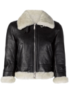 Dsquared2 Short Shearling Collar Jacket With Side Pockets In Black