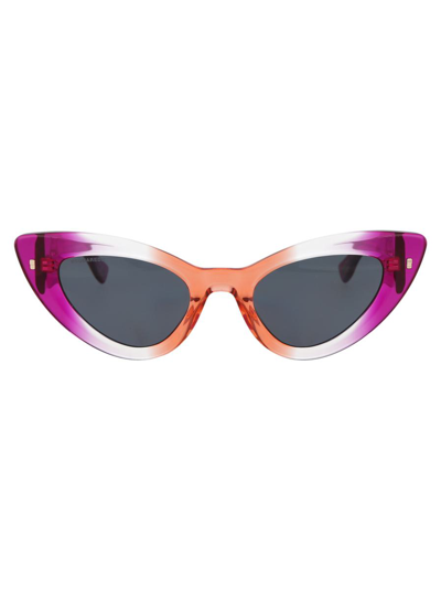 Dsquared2 Cat-eyes Tinted Sunglasses In Violet Orange
