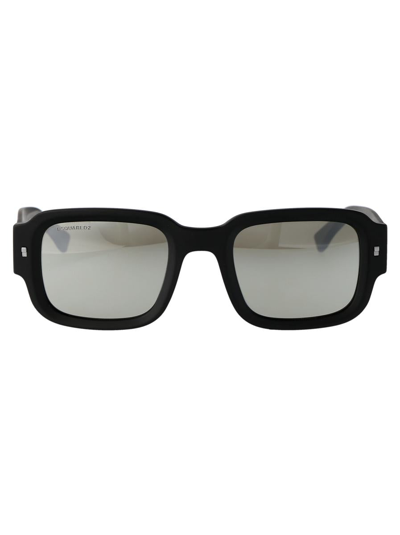 Dsquared2 Icon 0009/s Sunglasses In 003t4 Matte Black