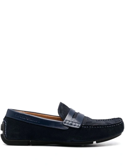 Emporio Armani Driver Blue Loafer In Navy Blue