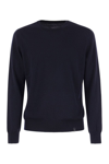 Fay Round-neck Virgin Wool Sweater In Navy Blue