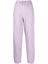 Ganni Tapered Organic Cotton Track Pants In Lilac