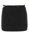 Ganni Cotton Suiting Mini Skirt In Black
