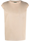 Jejia Chest-pocket Cotton T-shirt In Beige