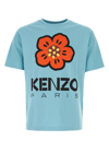 Kenzo Boke Logo Cotton Jersey T-shirt In Cyan