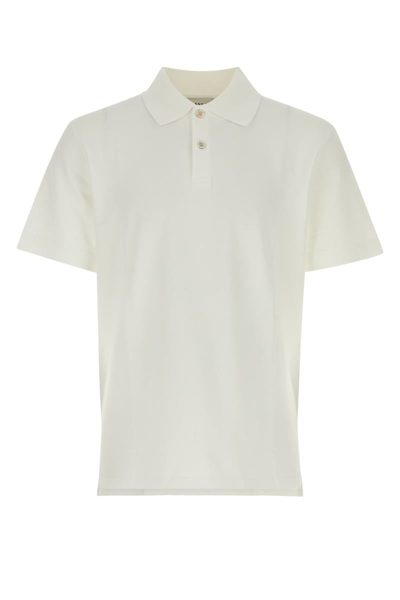Lanvin Cotton Piqué Polo Shirt In Optic White
