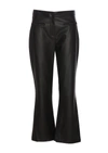Liu •jo Faux-leather Flared Cropped Trousers In Black