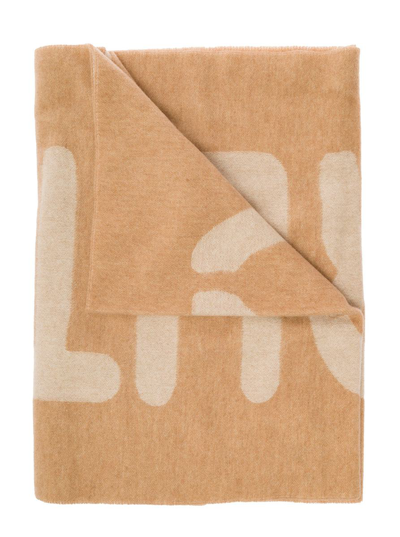 Semicouture Logo Scarf In Beige