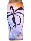 Louisa Ballou Printed Cotton-blend Midi Skirt In Multicolour
