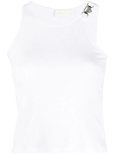 Marcia Logo-plaque Ribbed Tank Top In White