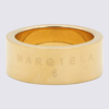 MM6 MAISON MARGIELA MM6 MAISON MARGIELA GOLD TONE BRASS MINIMAL LOGO RING