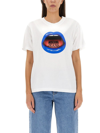 Moschino Mouth Print T-shirt In Multicolor