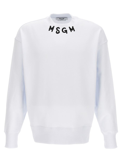 Msgm Sweatshirt With Logo In White