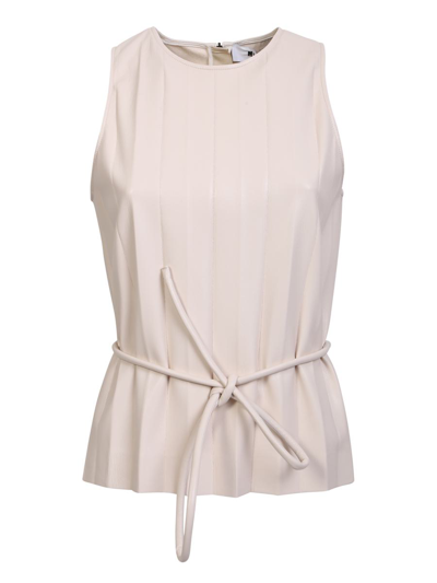 Msgm Tank Top With Laces At The Waist By . Innovative Design Revisited In A Modern And Contemporary Way In Cream