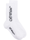 Off-white Bookish' White Cotton Blend Socks In Whit Black