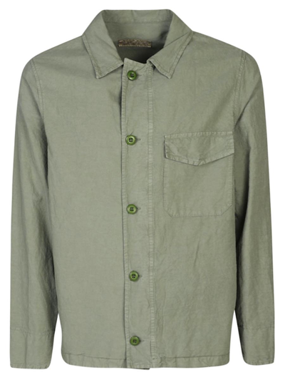 Original Vintage Cotton Blend Hemp Work Jacket In Green
