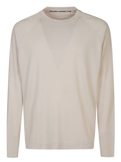 Original Vintage Cotton Blend Silk Sweater In Grey