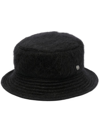 Our Legacy Black Logo Plaque Bucket Hat In Black Mohair